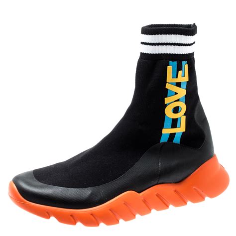 fendi fabric sock sneakers|fendi knit high top sneakers.